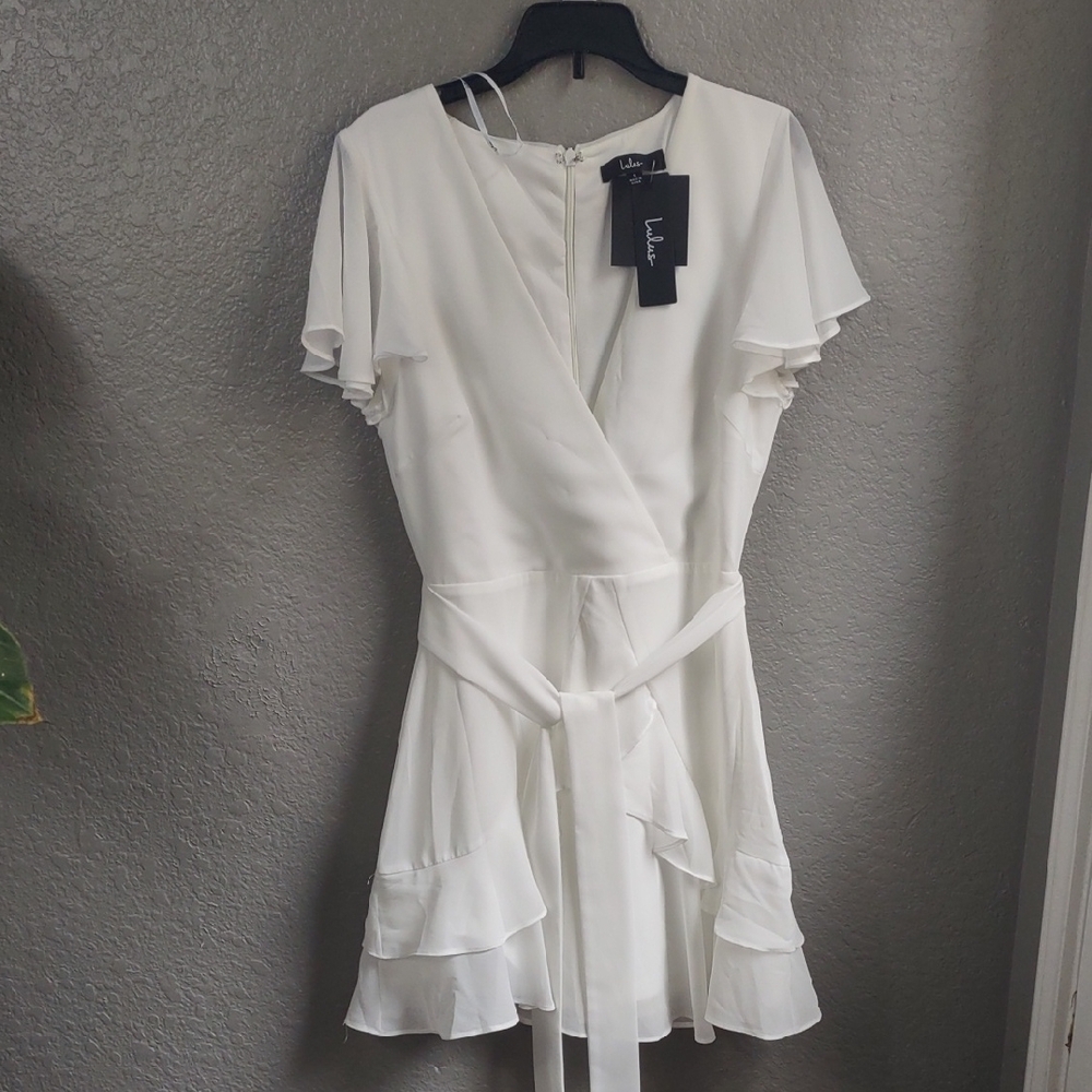 LULUS Elegant White Wrap Dress - Picture 3 of 16